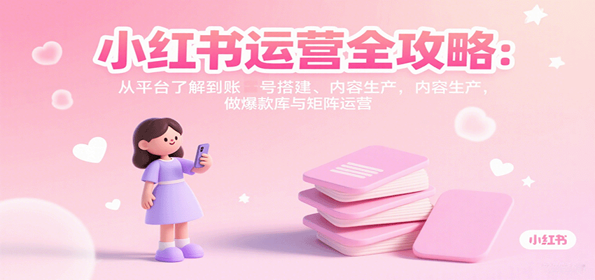 小红书运营全攻略：从平台了解到账号搭建、内容生产，做爆款库与矩阵运营-谷进海小站