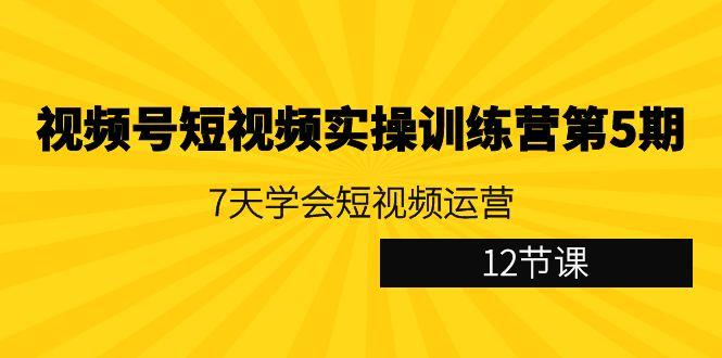 视频号短视频实操训练营第5期：7天学会短视频运营(12节课)-谷进海小站