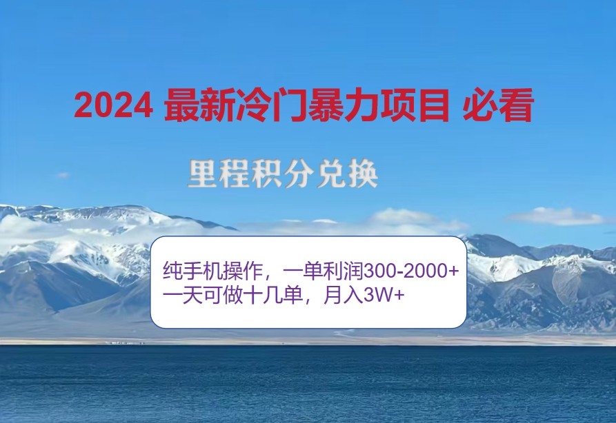 2024惊爆冷门暴利，里程积分最新玩法，高爆发期，一单300+—2000+-谷进海小站