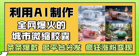 利用AI制作全网爆火的城市微缩胶囊，条条爆款， 多平台分发，疯狂涨粉变现-谷进海小站