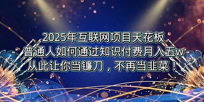 2025年互联网项目天花板，普通人如何通过卖项目实现逆风翻盘，月入5W＋！-谷进海小站
