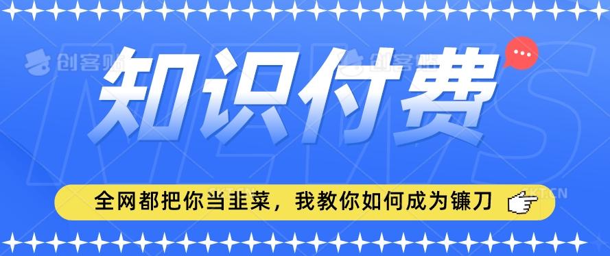 2024最新知识付费项目，小白也能轻松入局，全网都在教你做项目，我教你做镰刀【揭秘】-谷进海小站