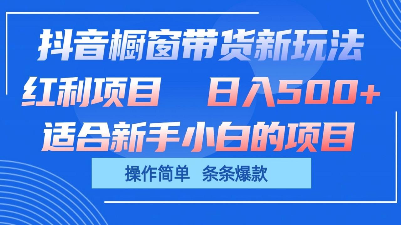 抖音橱窗带货新玩法，单日收益500+，操作简单，条条爆款-谷进海小站