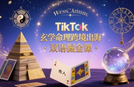 TikTok玄学命理跨境出海双语掘金课，手把手教你用命理知识精准直击海外用户痛点-谷进海小站