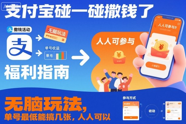 支付宝碰一碰撒钱了，无脑玩法，单号最低能搞几张，人人可以撸【揭秘】-谷进海小站