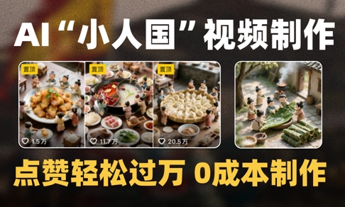 爆款1000W+播放微缩景观迷你小人国AI视频0成本制作全流程教学-谷进海小站