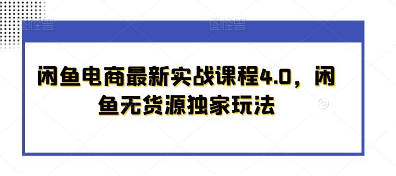 闲鱼电商最新实战课程4.0，闲鱼无货源独家玩法-谷进海小站