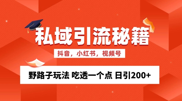 私域流量的精准化获客方法 野路子玩法 吃透一个点 日引200+ 【揭秘】-谷进海小站