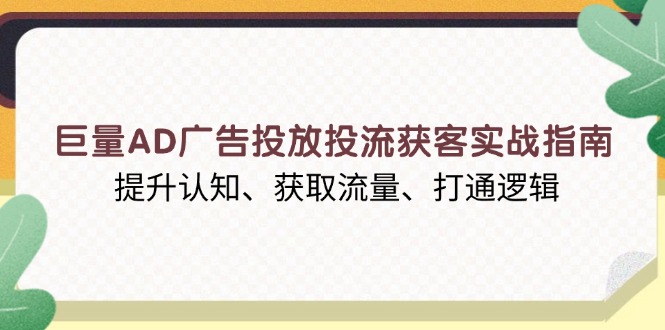 巨量AD广告投放投流获客实战指南，提升认知、获取流量、打通逻辑-谷进海小站