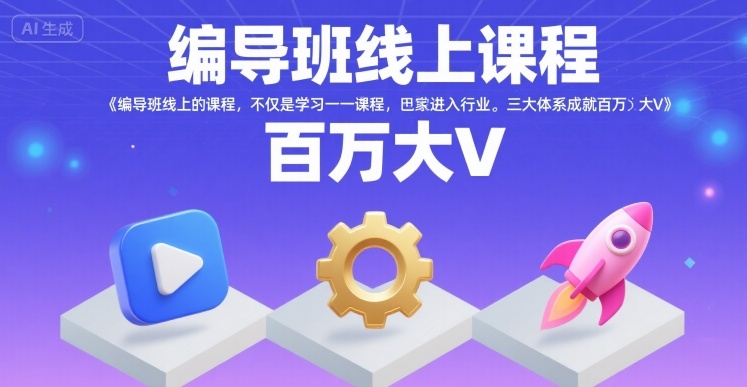 编导班线上课程，不仅是学习一门课程，更是进入一个行业，三大体系成就百万大V-谷进海小站