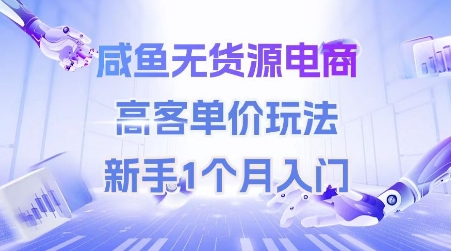 咸鱼无货源电商，高客单价玩法，新手1个月入门-谷进海小站