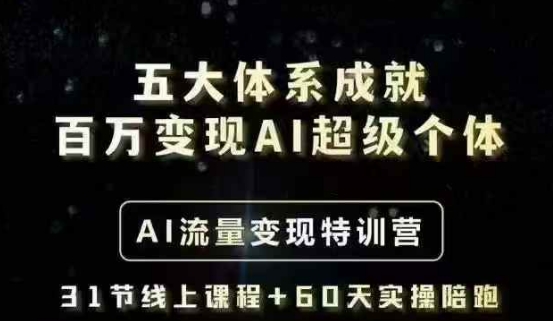 五大体系成就百万变现AI超级个体- AI流量变现特训营，一步一步教你一个人怎么年入百W-谷进海小站