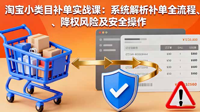 淘宝小类目补单实战课：系统解析补单全流程、降权风险及安全操作-谷进海小站