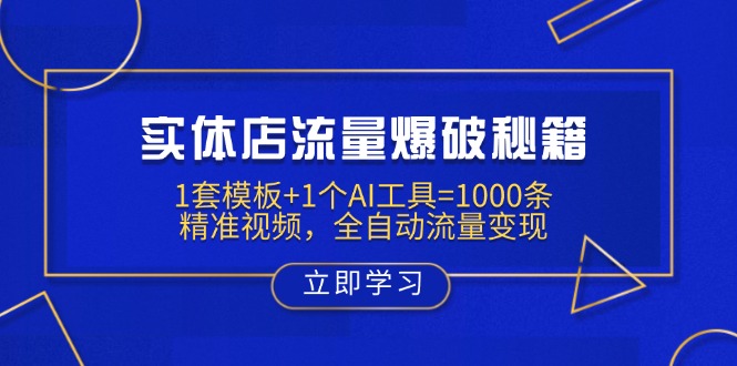 实体店流量爆破秘籍：1套模板+1个AI工具=1000条精准视频，全自动流量变现-谷进海小站