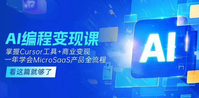 AI编程变现课：掌握Cursor工具+商业变现，一年学会MicroSaaS产品全流程-谷进海小站