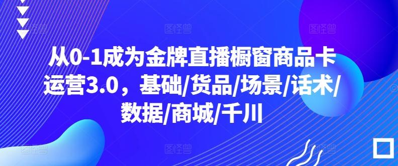 从0-1成为金牌直播橱窗商品卡运营3.0，基础/货品/场景/话术/数据/商城/千川-谷进海小站