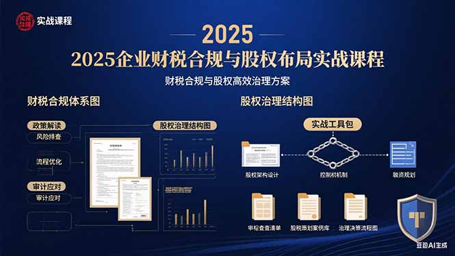 2025企业财税合规与股权布局的实战课程：财税合规与股权高效治理方案-谷进海小站