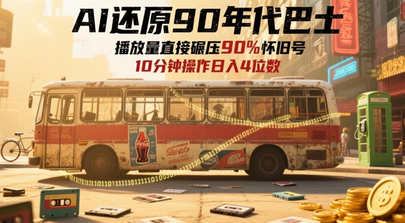 AI还原90年代巴士，一帧就让70后泪崩，播放量直接碾压90%怀旧号，每天操作十分钟，日入四位数-谷进海小站