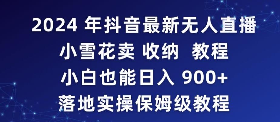 2024年抖音最新无人直播小雪花卖收纳教程，小白也能日入900+落地实操保姆级教程【揭秘】-谷进海小站