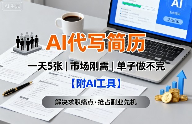 AI代写简历，一天5张，今年找工作难，市场刚需，单子做不完【附AI工具】-谷进海小站