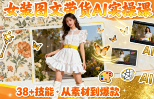 女装图文带货的AI实操课，覆盖38个实用技能，快速提升素材制作效率-谷进海小站