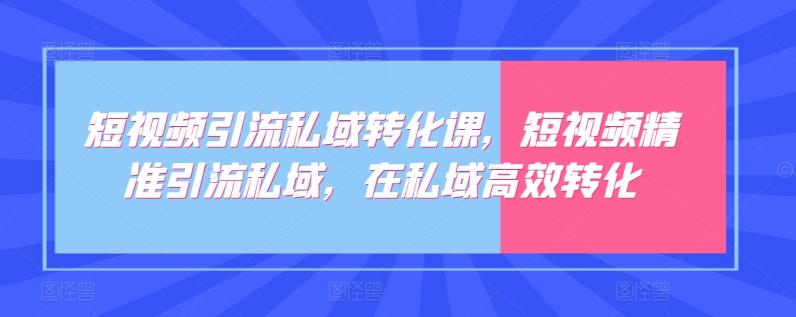 短视频引流私域转化课，短视频精准引流私域，在私域高效转化-谷进海小站