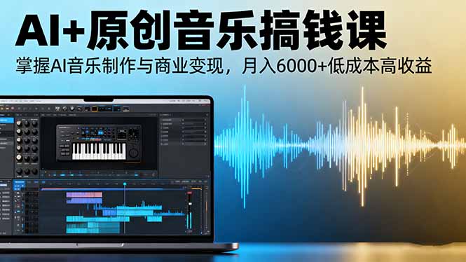 AI+原创音乐搞钱课：掌握AI音乐制作与商业变现，月入6000+低成本高收益-谷进海小站