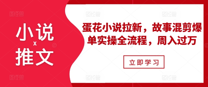 小说推文之蛋花小说拉新，故事混剪爆单实操全流程，周入过万-谷进海小站