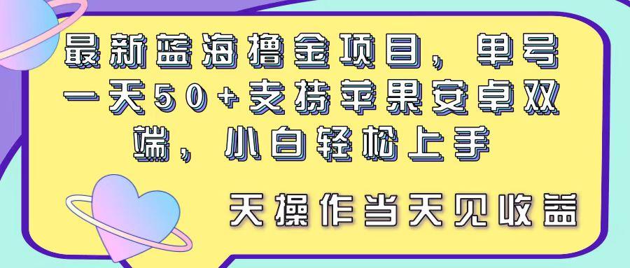 最新蓝海撸金项目，单号一天50+， 支持苹果安卓双端，小白轻松上手 当…-谷进海小站