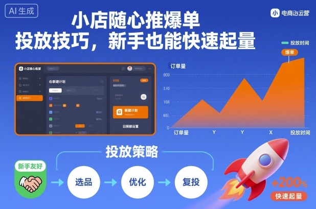 小店随心推爆单投放技巧，新手也能快速起量-谷进海小站