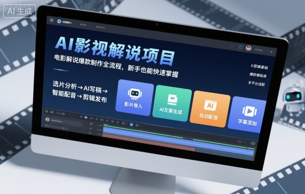 AI影视解说项目，电影解说爆款制作全流程，新手也能快速掌握-谷进海小站