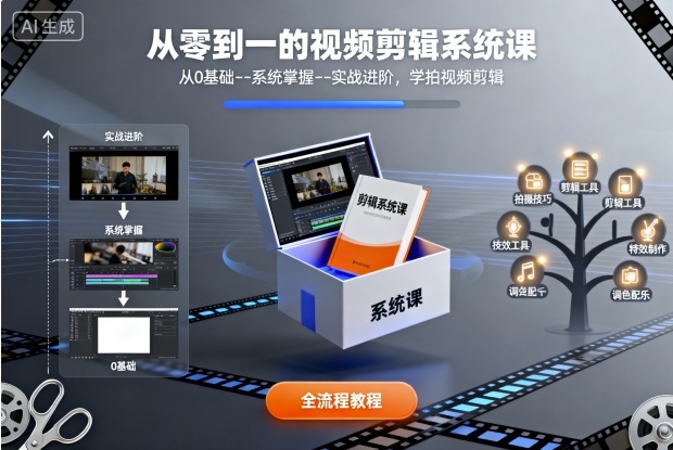 从零到一的视频剪辑系统课，从0基础–系统掌握–实战进阶，学拍视频剪辑-谷进海小站