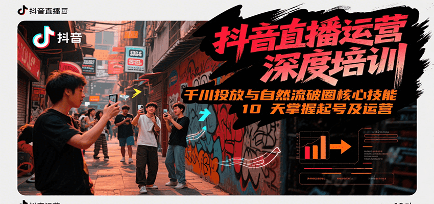 抖音直播运营深度培训，千川投放与自然流核心技能，10天掌握起号及运营(6-7月新课)-谷进海小站