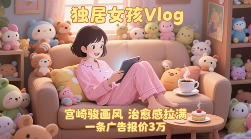 单个账号涨粉71W！用AI制作独居女孩Vlog，宫崎骏画风，治愈感拉满，一条广告报价3W-谷进海小站