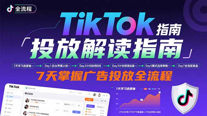TikTok投放解读指南：后台操作/计划建立/模式选择，7天掌握广告投放全流程-谷进海小站