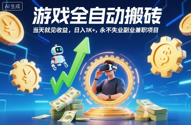 游戏全自动搬砖，当天就见收益，日入1K+，永不失业副业兼职项目【揭秘】-谷进海小站