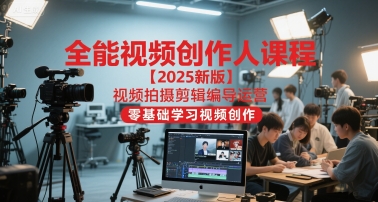 全能视频创作人课程【2025新版】视频拍摄剪辑编导运营，零基础学习视频创作(更新)-谷进海小站