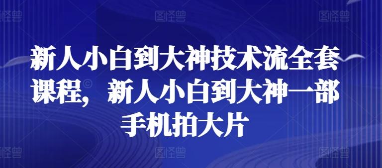 新人小白到大神技术流全套课程，新人小白到大神一部手机拍大片-谷进海小站