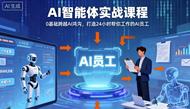 Ai智能体实战课程，0基础跨越Ai鸿沟，打造24小时帮你工作的Ai员工，打破常规，以实战定义Ai-谷进海小站