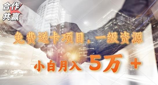 免费送卡项目，一级资源，小白月入5万+-谷进海小站