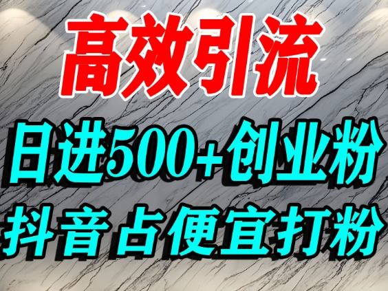 怎么打创业粉？抖音利用占便宜心理引流创业粉，单人日引500+精准流量-谷进海小站