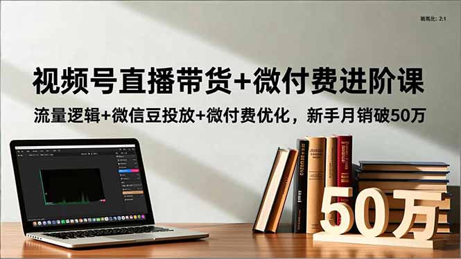 视频号直播带货+微付费进阶课：流量逻辑+微信豆投放+微付费优化，新手月销破50万-谷进海小站