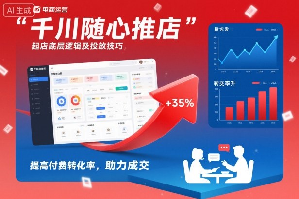 千川随心推起店底层逻辑及投放技巧，提高付费转化率，助力成交-谷进海小站
