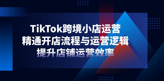TikTok跨境小店运营，精通开店流程与运营逻辑，提升店铺运营效率-谷进海小站