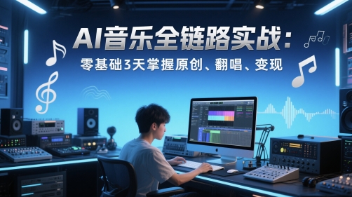 AI音乐全链路实战变现课：零基础3天掌握原创、翻唱、变现-谷进海小站