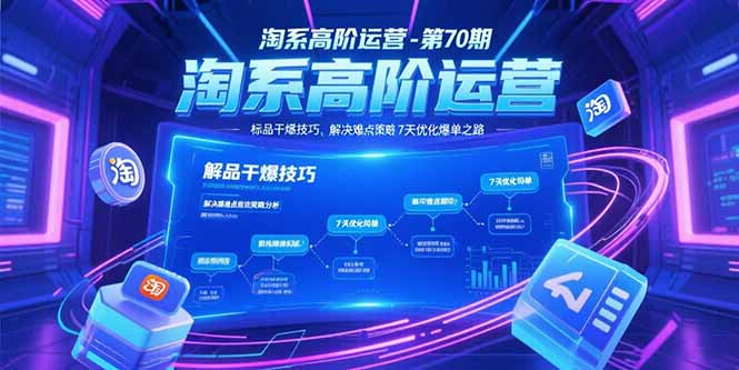 淘系高阶运营-第70期，标品干爆技巧，解决难点策略，大佬操盘方法-谷进海小站