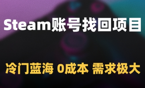 Steam账号找回项目，冷门蓝海，0成本，需求极大-谷进海小站