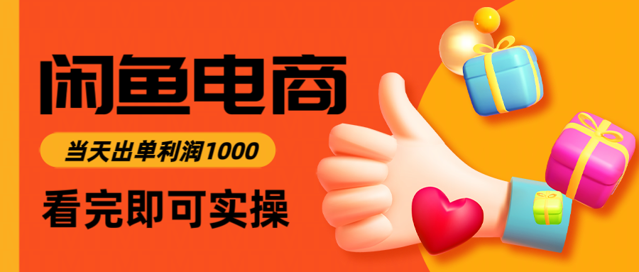 闲鱼高利润电商，入门到出单只需3小时，每天利润1000-谷进海小站