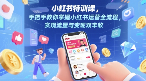 小红书特训课，手把手教你掌握小红书运营全流程，实现流量与变现双丰收-谷进海小站
