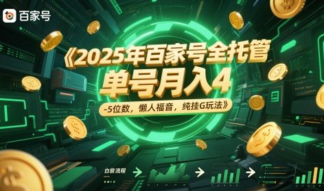 2025年百家号全托管，单号月入4-5位数，懒人福音，纯挂G玩法【揭秘】-谷进海小站